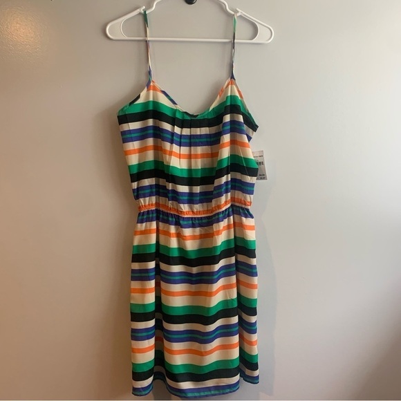 NWT Collective Concepts Colorful Striped Tank Mini Dress Size Large - Picture 1 of 13